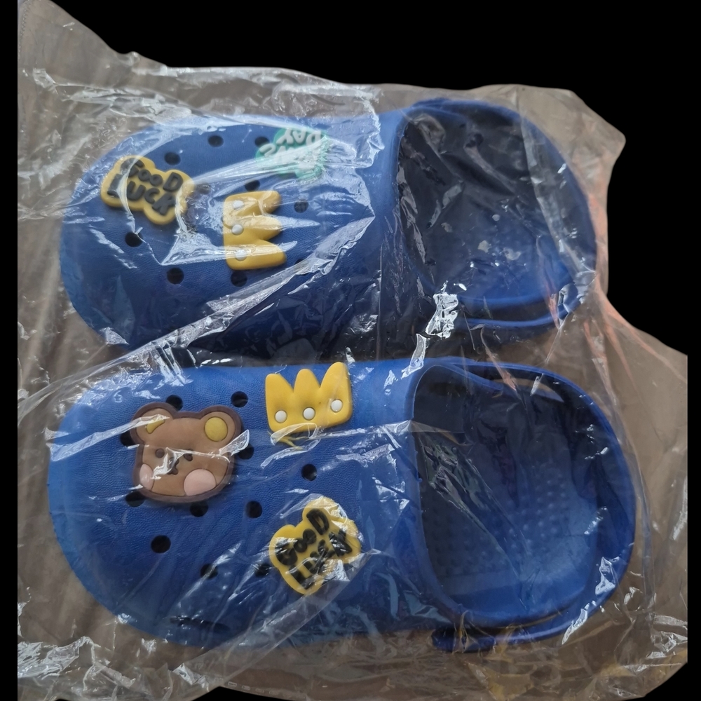 BAMBOO Blue Kids Clog Sandals with Cute Charms
